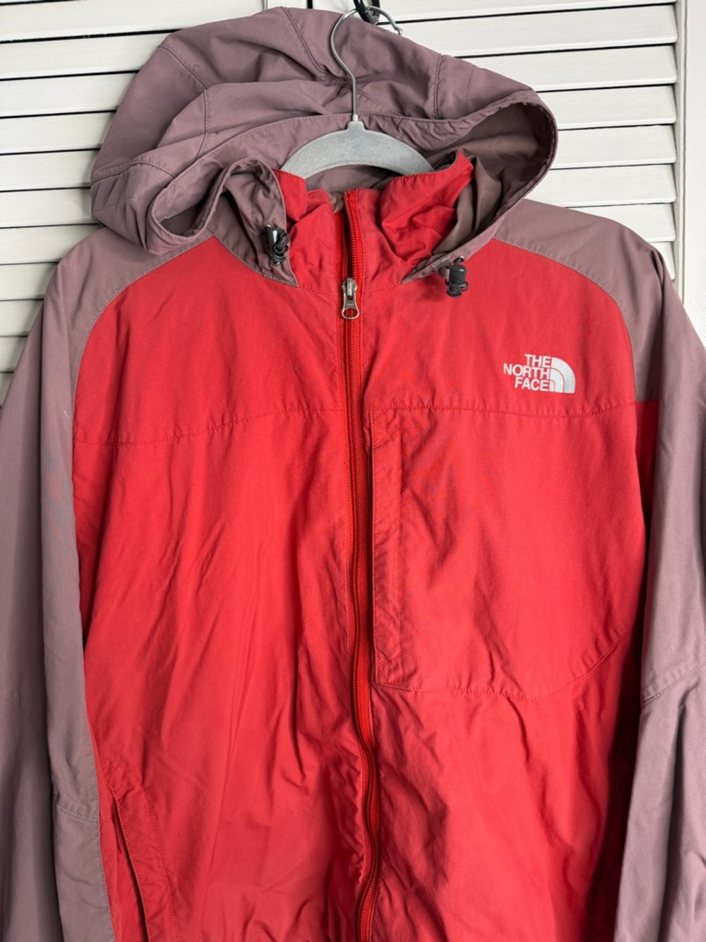 The North Face Jacket Hydrenalite Hooded Windbreaker Red Outdoor Hiking Mens L - Picture 3 of 11
